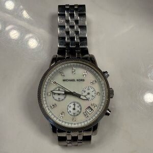 Michael Kors Women’s Silver Chronograph Watch